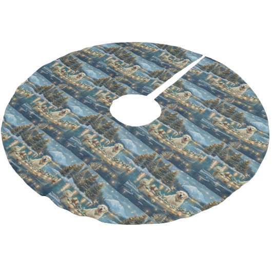 Grote Pyreneeën Kerst Feestelijke reis Kerstboom Rok (Gekanteld)