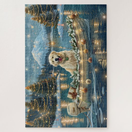 Grote Pyreneeën Kerst Feestelijke reis Legpuzzel (Verticaal)