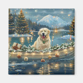 Grote Pyreneeën Kerst Feestelijke reis Magneet (Voorkant)