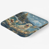 Grote Pyreneeën Kerst Feestelijke reis Papieren Bordje (Gebogen)