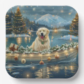 Grote Pyreneeën Kerst Feestelijke reis Papieren Bordje (Voorkant)