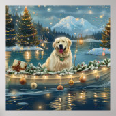 Grote Pyreneeën Kerst Feestelijke reis Poster (Voorkant)