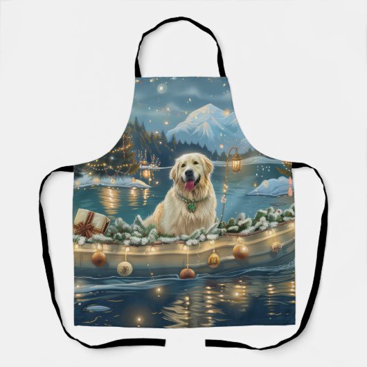Grote Pyreneeën Kerst Feestelijke reis Schort (Voorkant)