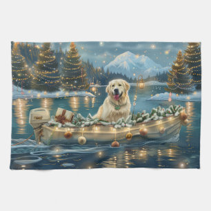 Grote Pyreneeën Kerst Feestelijke reis Theedoek