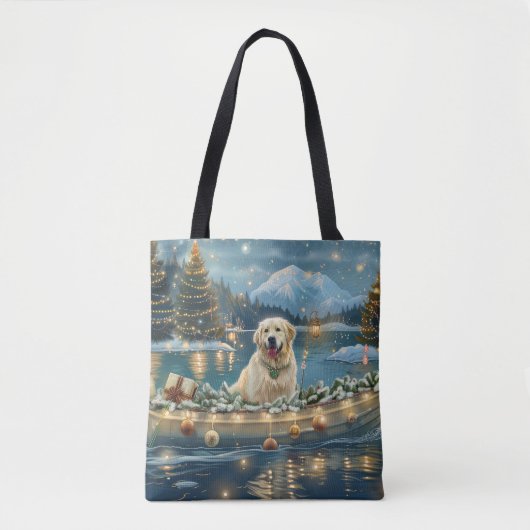 Grote Pyreneeën Kerst Feestelijke reis Tote Bag (Voorkant)