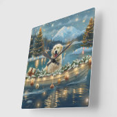 Grote Pyreneeën Kerst Feestelijke reis Vierkante Klok (Hoek)