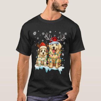 Grote Pyreneeën Kerst Licht Kerstman Hoed Rendier T-shirt