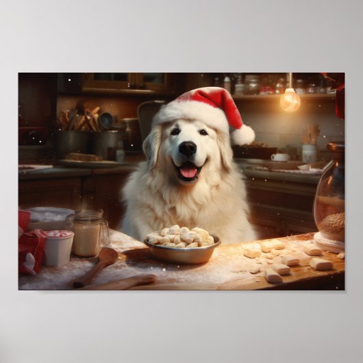 Grote Pyreneeën Kerstkoekjes Feestelijke vakantie Poster (Voorkant)