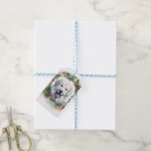Grote Pyreneeën Kerstkrans Feestelijke Pup Cadeaulabel (Met Touw)