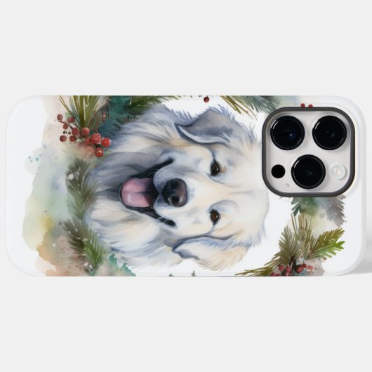 Grote Pyreneeën Kerstkrans Feestelijke Pup Case-Mate iPhone Case (Achterkant (horizontaal))