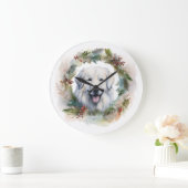 Grote Pyreneeën Kerstkrans Feestelijke Pup Grote Klok (Huis)