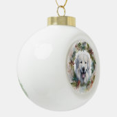 Grote Pyreneeën Kerstkrans Feestelijke Pup Keramische Bal Ornament (Links)