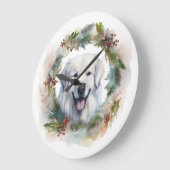 Grote Pyreneeën Kerstkrans Feestelijke Pup Klok (Hoek)