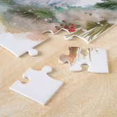 Grote Pyreneeën Kerstkrans Feestelijke Pup Legpuzzel (Zijkant)