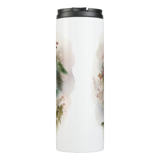 Grote Pyreneeën Kerstkrans Feestelijke Pup Thermosbeker (Achterkant)