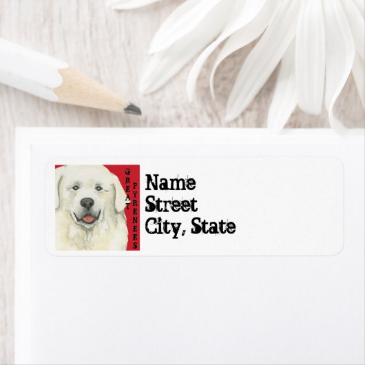 Grote Pyreneeën-kleurenblok Etiket (Insitu)