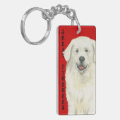 Grote Pyreneeën-kleurenblok Sleutelhanger (Voorkant Links)