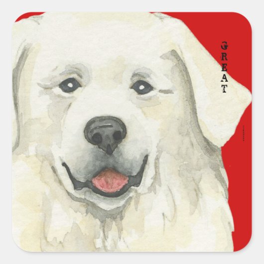 Grote Pyreneeën-kleurenblok Vierkante Sticker (Voorkant)