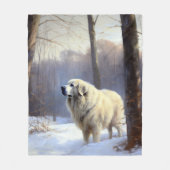 Grote Pyreneeën Laat het sneeuwen Kerstmis Fleece Deken (Voorkant)