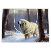 Grote Pyreneeën Laat het sneeuwen Kerstmis Groot Cadeauzakje (Voorkant)