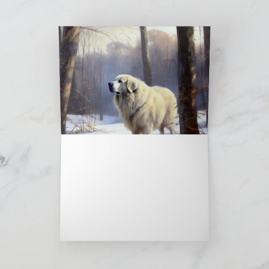 Grote Pyreneeën Laat het sneeuwen Kerstmis Kaart (Binnen)