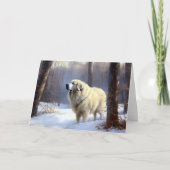 Grote Pyreneeën Laat het sneeuwen Kerstmis Kaart (Voorkant)