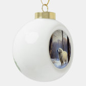 Grote Pyreneeën Laat het sneeuwen Kerstmis Keramische Bal Ornament (Links)