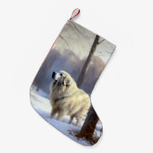Grote Pyreneeën Laat het sneeuwen Kerstmis Kleine Kerstsok (Voorkant (Hangend))