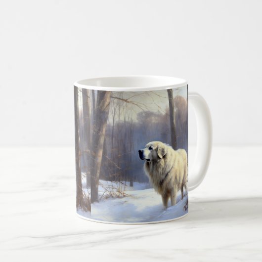 Grote Pyreneeën Laat het sneeuwen Kerstmis Koffiemok (Voorkant rechts)