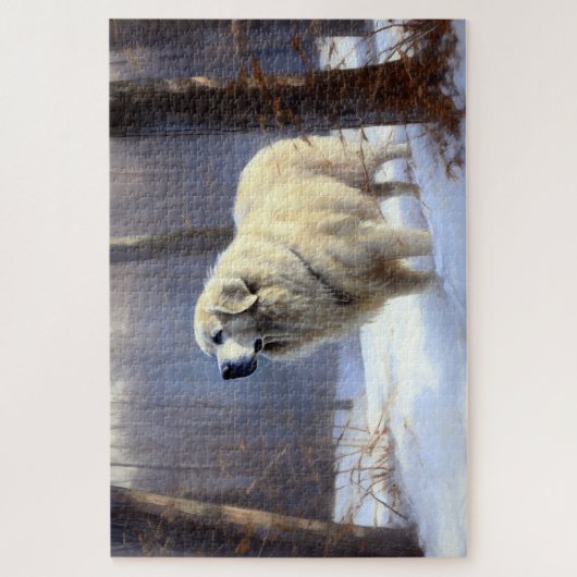 Grote Pyreneeën Laat het sneeuwen Kerstmis Legpuzzel (Verticaal)