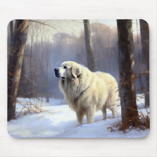 Grote Pyreneeën Laat het sneeuwen Kerstmis Muismat (Voorkant)