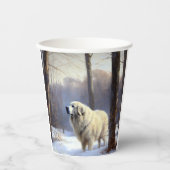 Grote Pyreneeën Laat het sneeuwen Kerstmis Papieren Bekers (Voorkant)