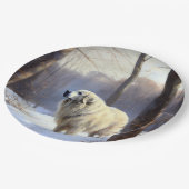 Grote Pyreneeën Laat het sneeuwen Kerstmis Papieren Bordje (Gekanteld)