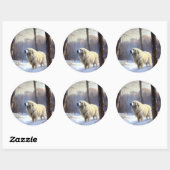 Grote Pyreneeën Laat het Sneeuwen Kerstmis Ronde Sticker (Vel)