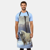 Grote Pyreneeën Laat het sneeuwen Kerstmis Schort (Gedragen)