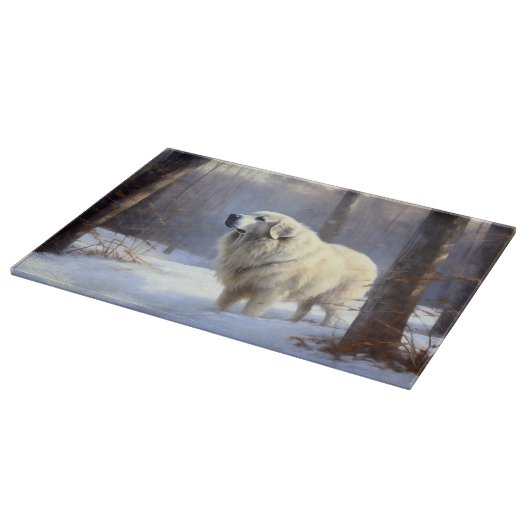 Grote Pyreneeën Laat het sneeuwen Kerstmis Snijplank (Hoek)