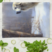 Grote Pyreneeën Laat het sneeuwen Kerstmis Theedoek (Gevouwen)