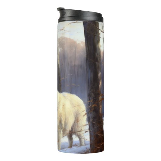 Grote Pyreneeën Laat het sneeuwen Kerstmis Thermosbeker (Geroteerd rechts)