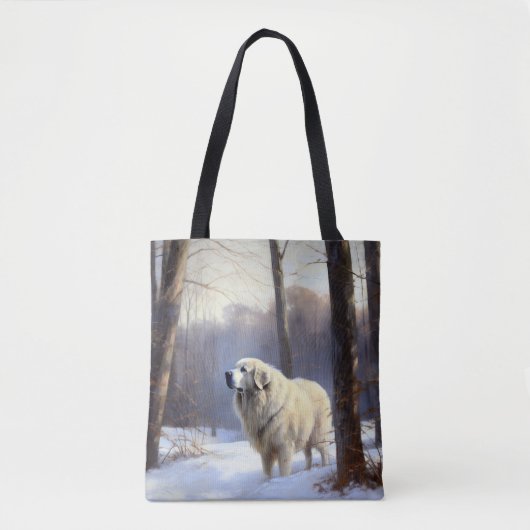 Grote Pyreneeën Laat het sneeuwen Kerstmis Tote Bag (Voorkant)