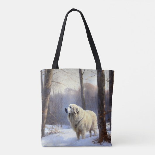 Grote Pyreneeën Laat het sneeuwen Kerstmis Tote Bag (Achterkant)