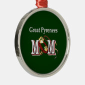 Grote Pyreneeën Mam Metalen Ornament (Rechts)