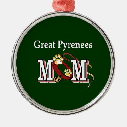 Grote Pyreneeën Mam Metalen Ornament (Voorkant)