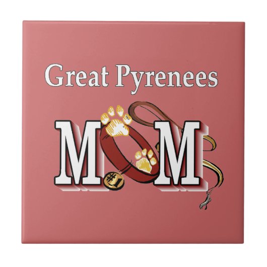 Grote Pyreneeën Mam Tegeltje (Voorkant)