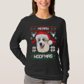 Grote Pyreneeën Merry Woofmas kerstlongsleeve T-shirt (Voorkant)