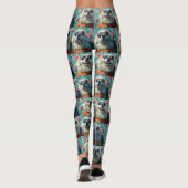 Grote Pyreneeën met hart Rozen Valentijnsdag Leggings (Achterkant)