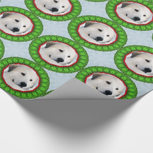 Grote Pyreneeën met kerstbeker Cadeaupapier (Hoek)