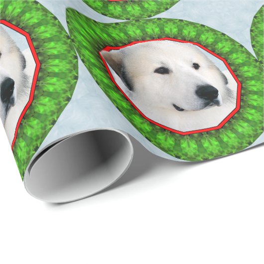 Grote Pyreneeën met kerstbeker Cadeaupapier (Rol Hoek)