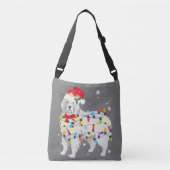 Grote Pyreneeën met kerstlicht en mam pap Crossbody Tas (Voorkant)