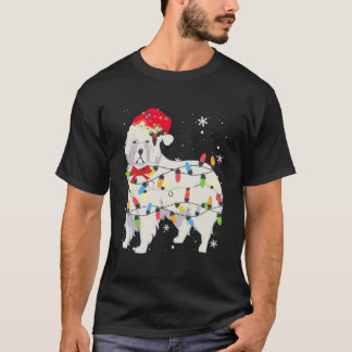 Grote Pyreneeën met kerstlicht en mam pap i T-shirt
