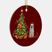Grote Pyreneeën met kerstmis met Pet Keramisch Ornament (Rechts)